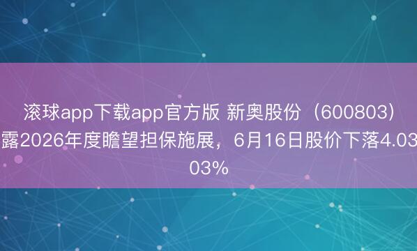 滚球app下载app官方版 新奥股份（600803）裸露2026年度瞻望担保施展，6月16日股价下落4.03%